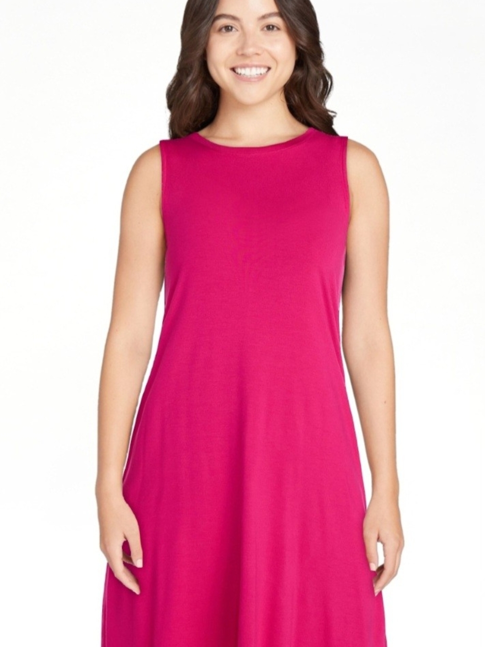 Time and Tru Hot Pink Sleeveless Knit Tank Dress